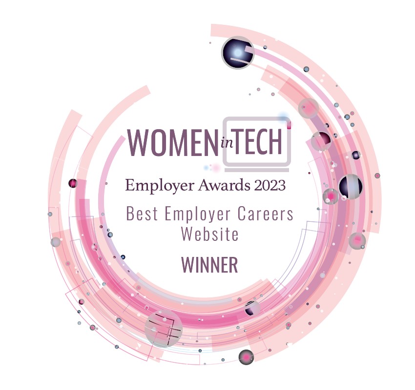 Women in Tech Employer awards 2023. Best employer careers website winner.